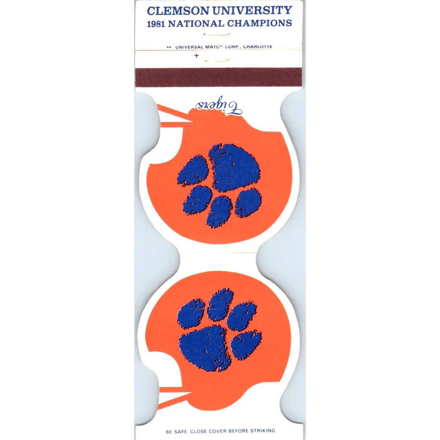 1981 Clemson Football National Champions Schedule Matchbook Cover SA1-M4