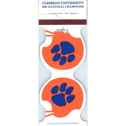1981 Clemson Football National Champions Schedule Matchbook Cover SA1-M4