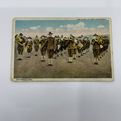 VTG Postcard WWI Life in the US Army Cantonment Regimental Band Soldiers PA1