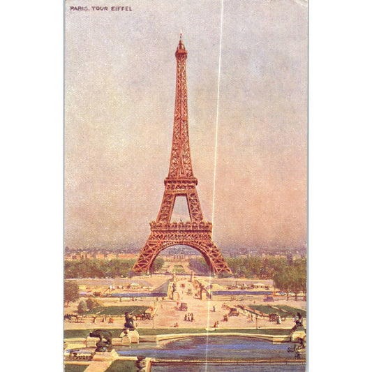 Eiffel Tower Paris France Raphael Tuck Original Postcard TK1-P17