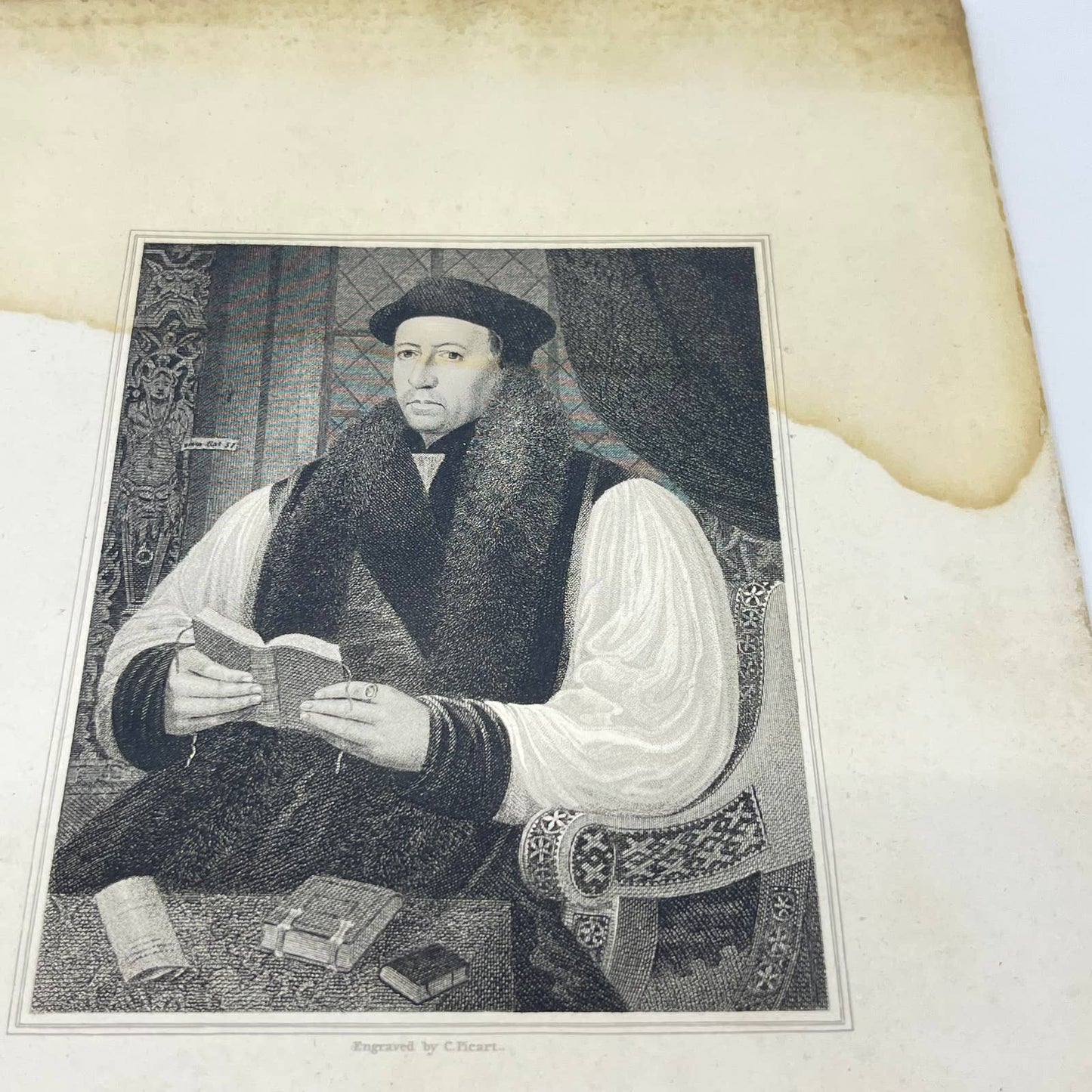 1823 Engraving Art Print Thomas Cranmer Archbishop of Canterbury 1556 AB3