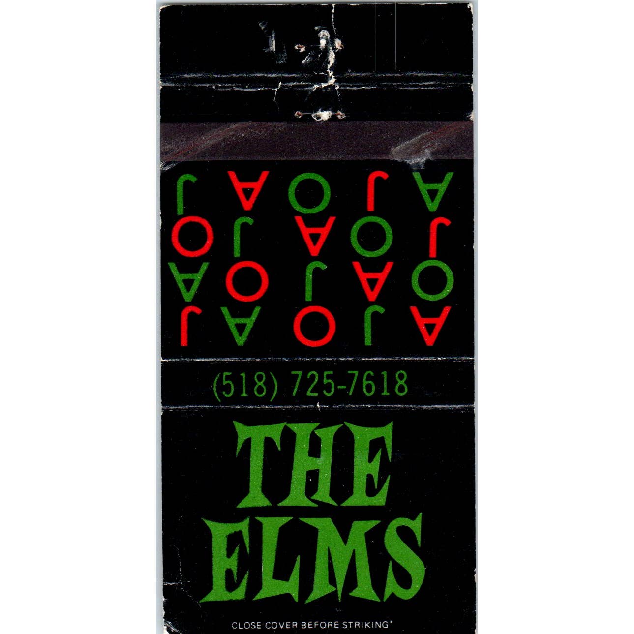 The Elms Restaurant Gloversville NY Advertising Matchbook Cover SA1-M11