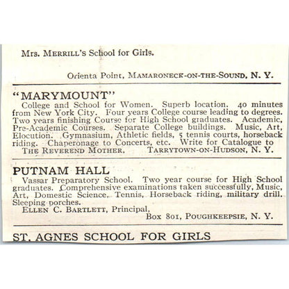 c1920 Harper's Ad Skidmore School of Arts Saratoga Springs Charles H Keyes EA3-1