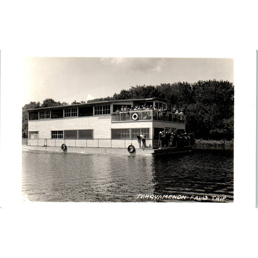 Tahquamenon Falls Boat Trip - Original RPPC Postcard TJ9-P1