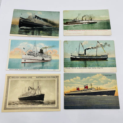 Early 1900s Vintage LOT OF 24 Photo Post Cards Steamships EA3