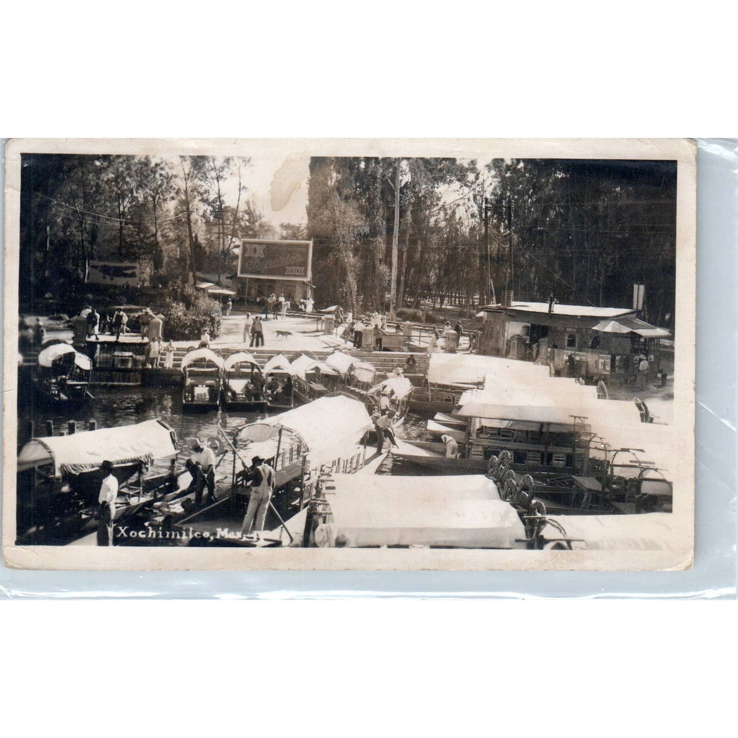 Xochimilco Mexico - Original RPPC Postcard TJ7-MP