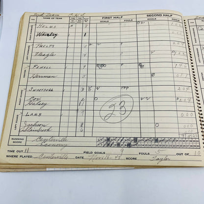 1943-44 Spalding Official Basketball Score Book Centerville IN High School TC5