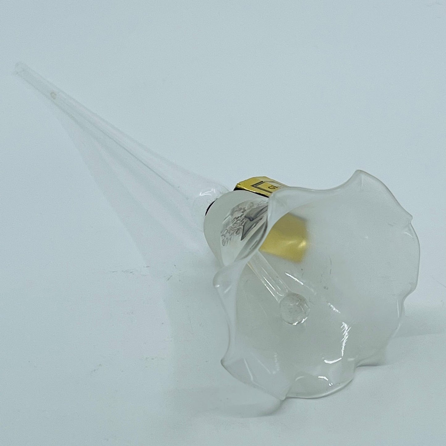 Mid Century Long Stem Hand Blown Glass Bell Frosted Glass by Ferenc Gilman SC4