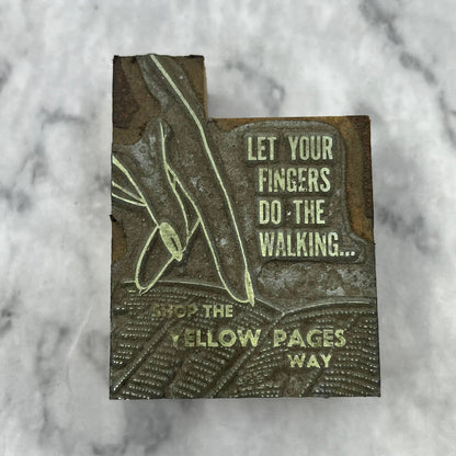 Vintage Printers Block Plate Yellow Pages - Let Your Fingers Do The Walking TJ51