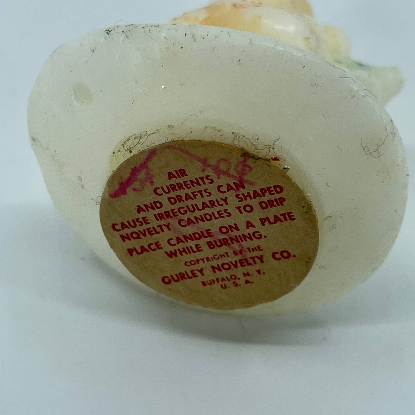 Vintage Novelty 1950s White Angel Praying Christmas Gurley Candle 3” SA3