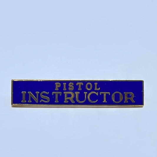 Vintage Metal Pistol Instructor Bullseye Pinback Button SD8