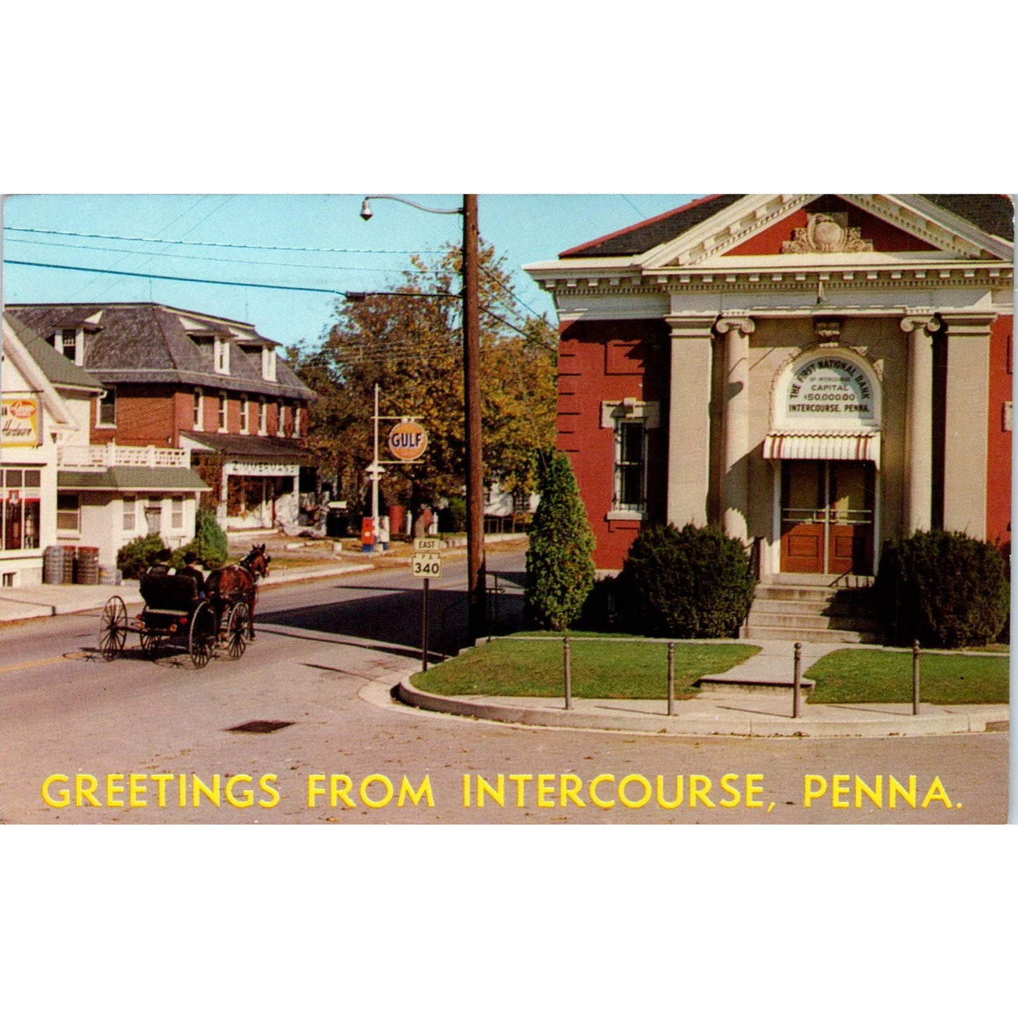 Vintage Postcard Greetings From Intercourse PA TD8-P2