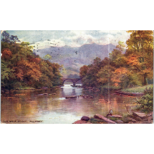 Killarney Old Weir Bridge 1908 Raphael Tuck Oilette Original Postcard P3-2