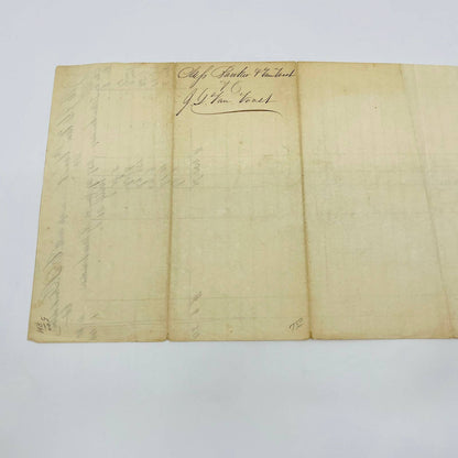 1834 Alex Banker & Van Voast w/ CS Groot & Son New York Letterhead Receipt AA4