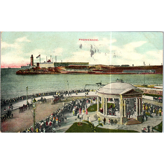 Promenade 1911 Havana Cuba Original Postcard P3-1
