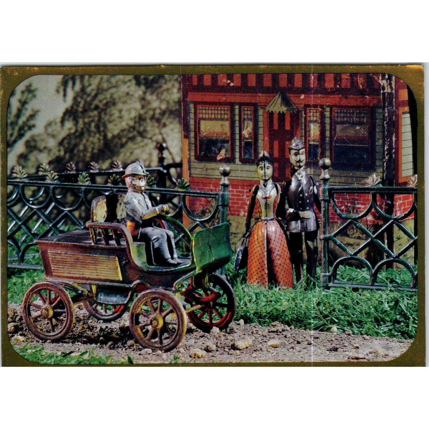 1969 Hallmark Harris Horseless Carriage Mechanical Toys Postcard TK1-P18