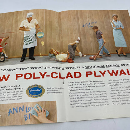 1960 Poly-Clad Plywall Wood Paneling  Advertising Promo Catalog Booklet AC8