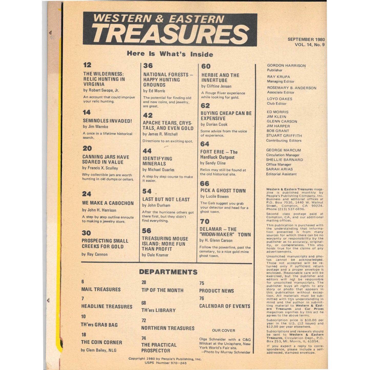 Western & Eastern Treasures Magazine Mines, Buried, Metal Detecting Sep 1980 MB2