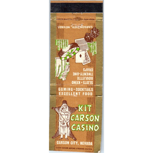 Kit Carson Casino Carson City Nevada Advertising Matchbook Cover MM9-1