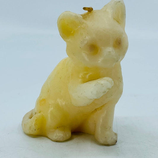 Vintage White Cream Cat Candle 4 Inch Vintage MCM TC3