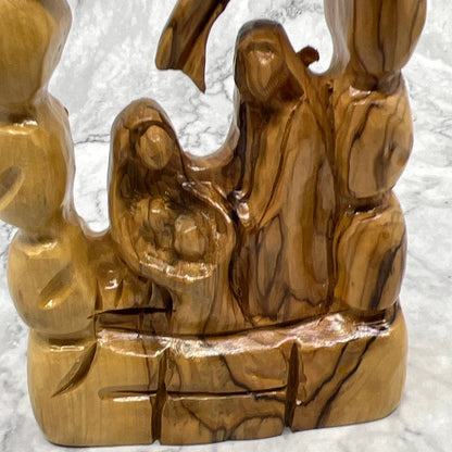 Holy Family Under the Arch Hand Carved Olive Wood Sculpture Jerusalem 4X6.5" TI7