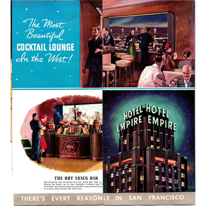 1950s Hotel Empire San Francisco Fold Out Travel Brochure SE3-4