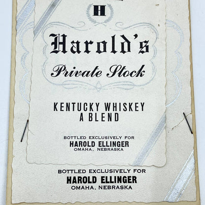 Harold’s Whiskey Label Set of 2 Harold Ellinger Omaha Nebraska