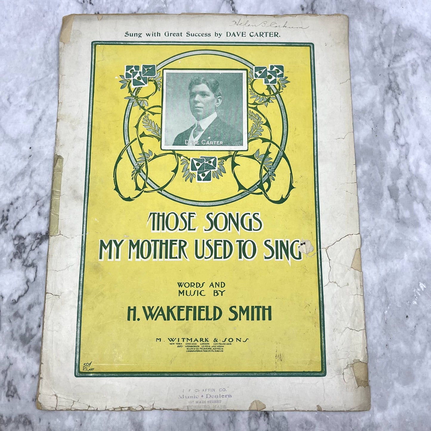 Those Songs My Mother Used to Sing H. Wakefield Smith 1904 Sheet Music TK2-SM