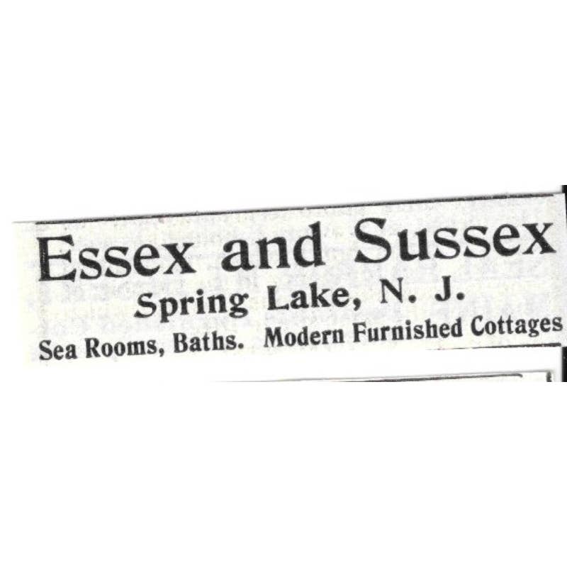 Essex and Sussex Spring Lake New Jersey - 1903 Original Ad TJ8-7-2