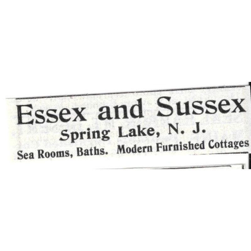 Essex and Sussex Spring Lake New Jersey - 1903 Original Ad AK5-S28