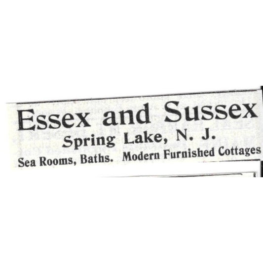 Essex and Sussex Spring Lake New Jersey - 1903 Original Ad AK5-S28