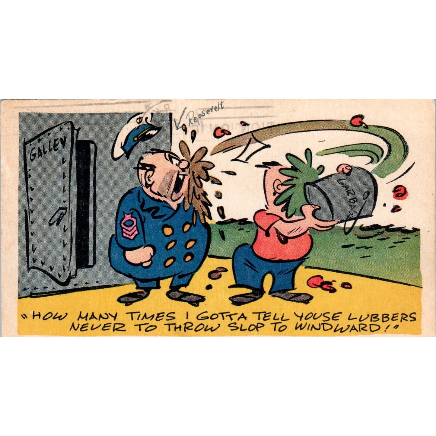 1943 WW2 R.H.D. Corp U.S. Army Comic Original Postcard TK1-24-6