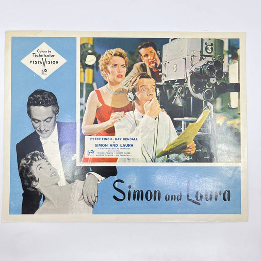 1956 SIMON AND LAURA Movie Lobby Card UK Peter Finch Kay Kendall 11x14” FL3-1