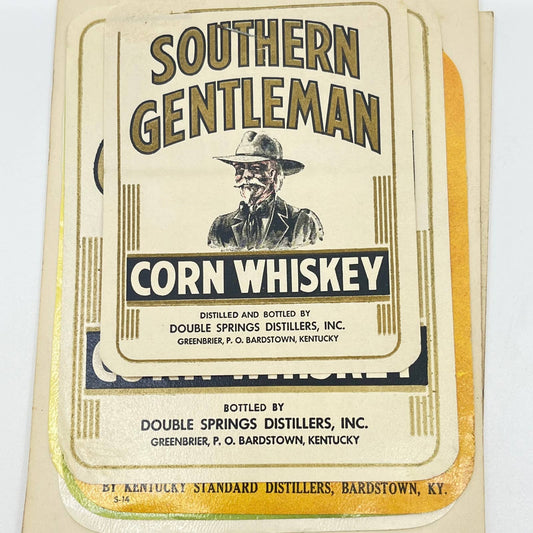 Southern Gentleman Whiskey & Vodka Label Set of 6 Double Springs Greenbrier KY