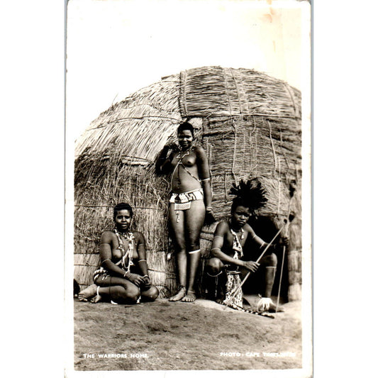 Antique RPPC Postcard The Warriors Home Native Africans Photo SE5