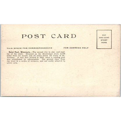St. Paul Minnesota Mississippi River View c1910 Original Postcard TK1-27