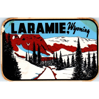 1960s Laramie Wyoming Souvenir Decal Sticker 2.5x4" SE5