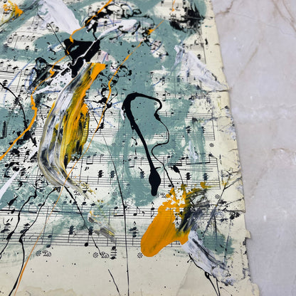 Original Mixed Media Abstract Art Painting 10x13” Vivid Notes Signed #4