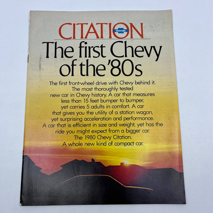 1980 Citation X-11 Factory GM Original Dealer New Car Showroom Brochure V40-4