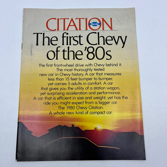 1980 Citation X-11 Factory GM Original Dealer New Car Showroom Brochure V40-4