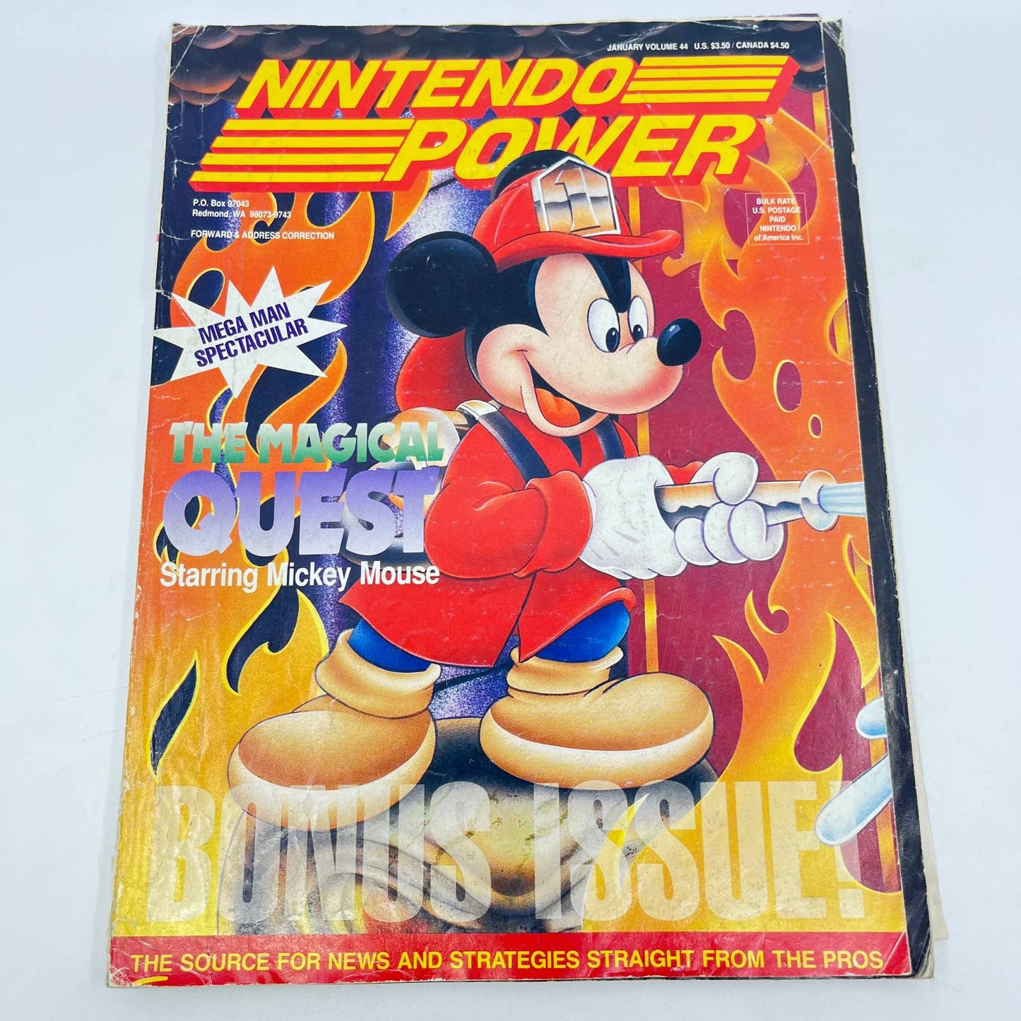 Nintendo Power Volume 44 Magical Quest Magazine FAIR w/ Mario Paint Book TE9