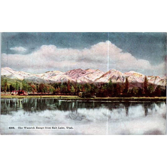 The Wasatch Range From Salt Lake Utah Original Postcard P2-4
