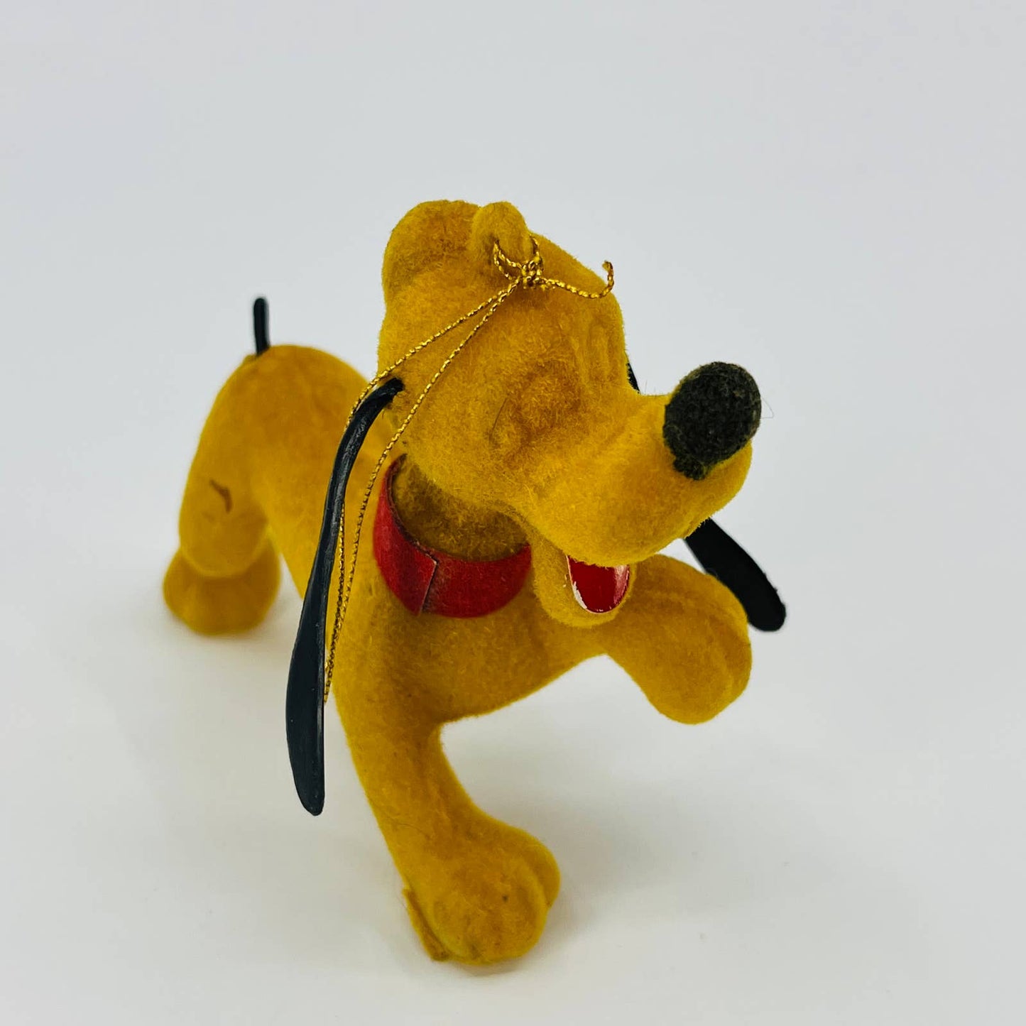 1960s Walt Disney Flocked 3.5” Pluto Christmas Ornaments Hong Kong TD9