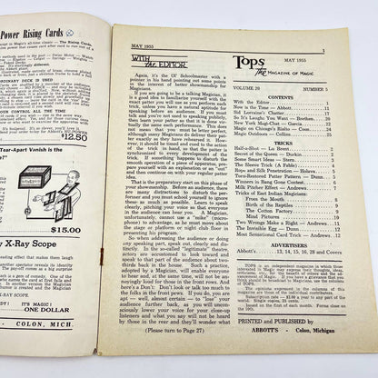 1955 May - Tops Magazine of Magic - Tricks Magicians TF7