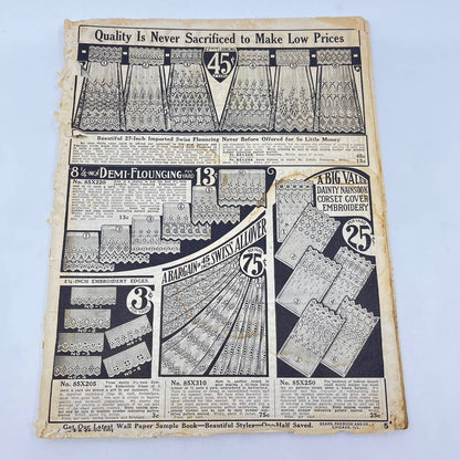 RARE Sears 1914 Bargain Supplement Catalog Sears Roebuck  Coverless TF7