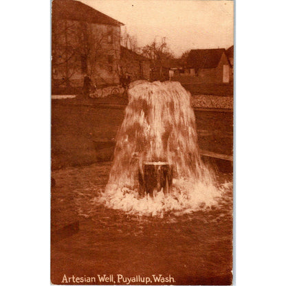 Antique Postcard Artesian Well Puyallup Washington TD9-W2