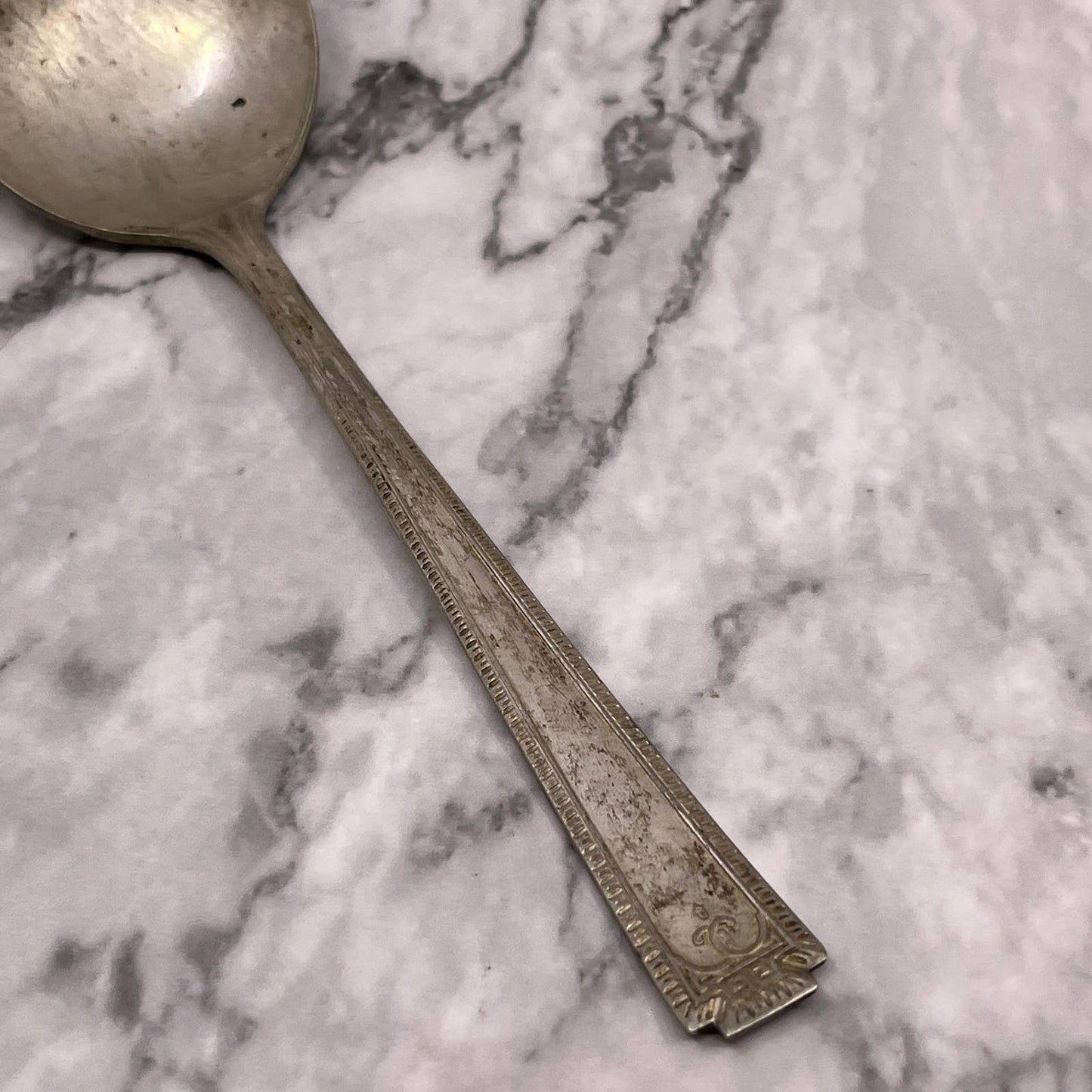 Vintage E.P.N.S. Celtic Plate Soup Spoon 6.5" SA2
