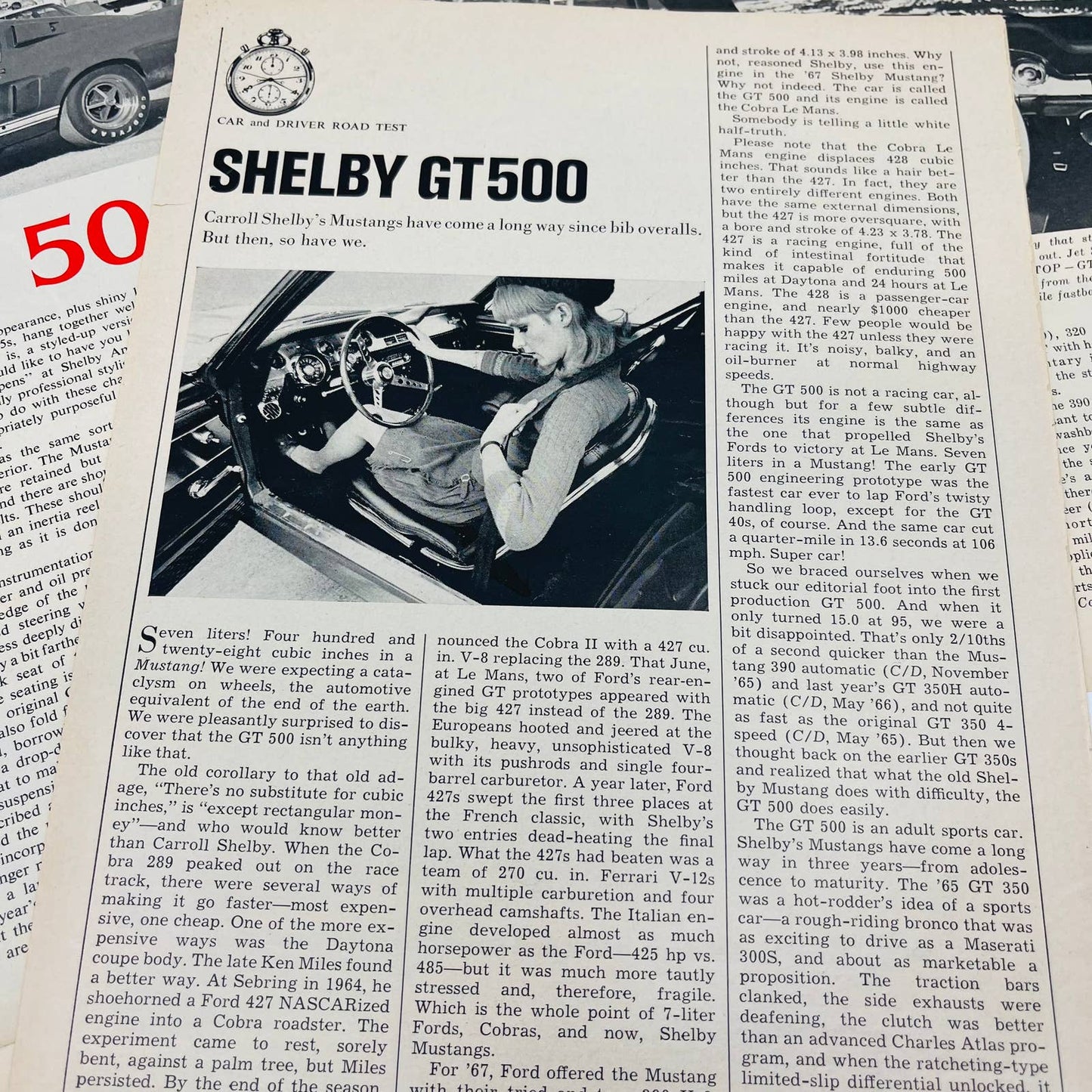 1967 Lot of Shelby GT 500 & Ford Mustang Fastback Filly Magazine Clippings BA1