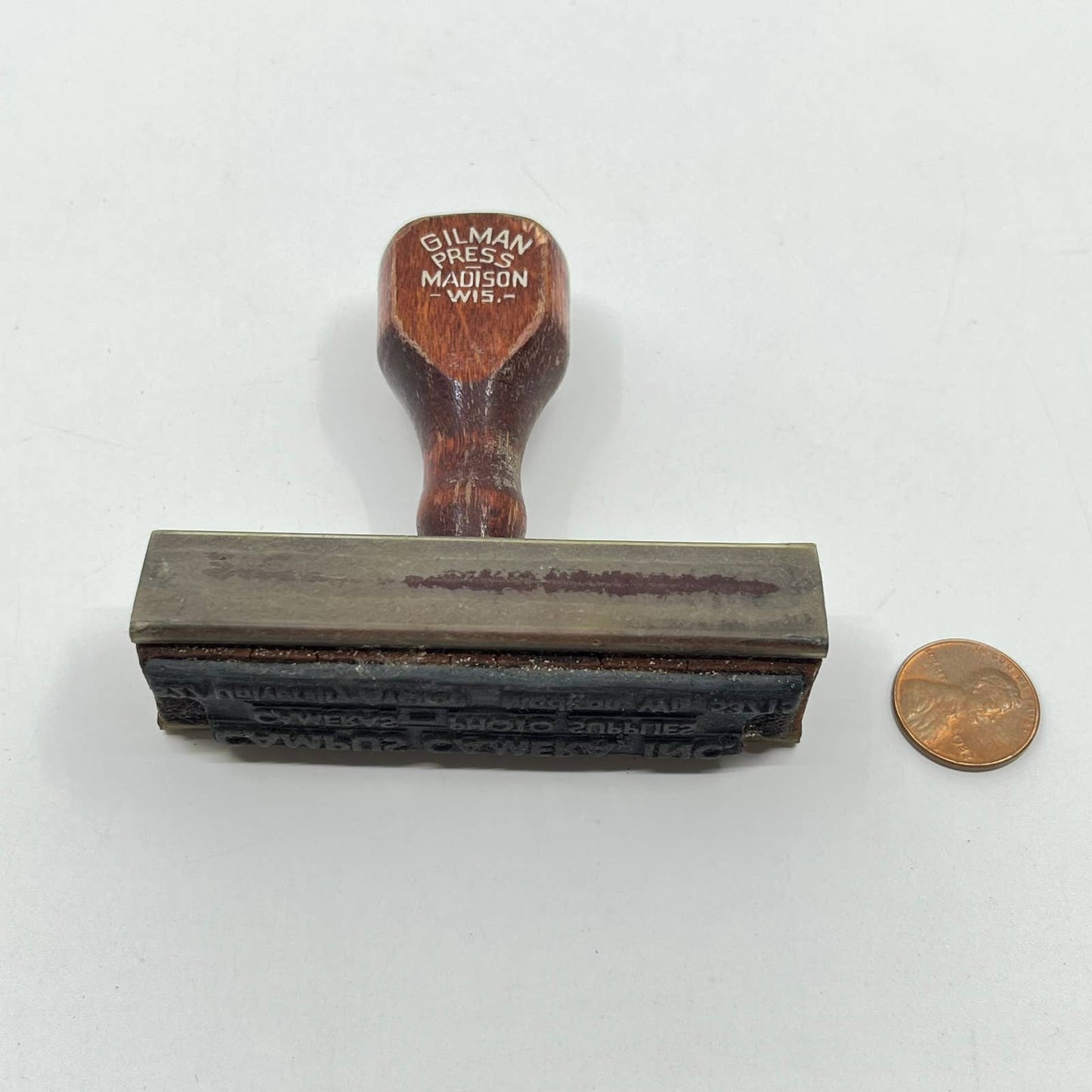 Vtg Rubber Stamp Campus Camera Inc. Madison WI Gilman Press SD4