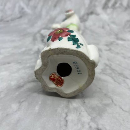 Vintage MCM Lefton Hand Painted White Poodle Dog Long Neck Green Collar 9" TI9